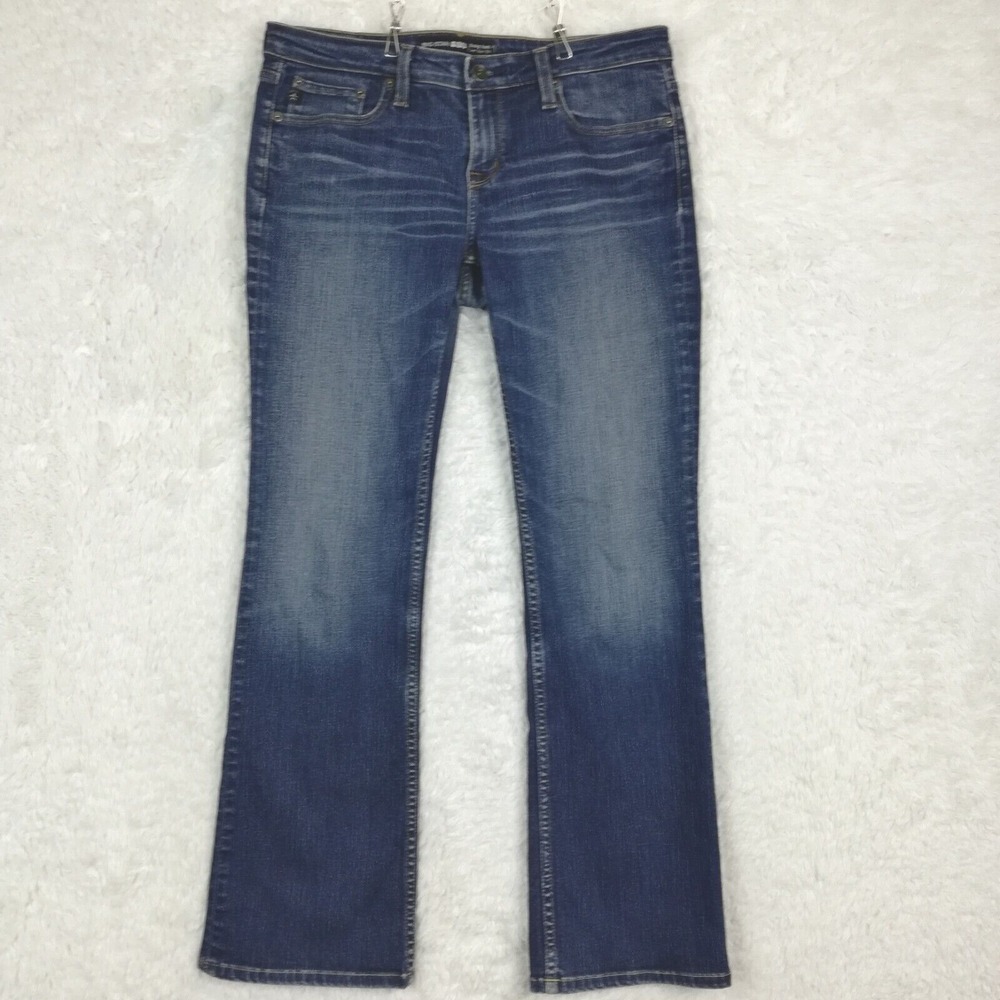 Big Star Womens Jeans Remy Boot Cut Denim‎ Blue Low Rise Whiskering Long 31L